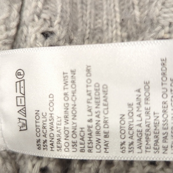 Urban outfitters grey knit vneck cable knit sweater with open turtle neck - Picture 4 of 5